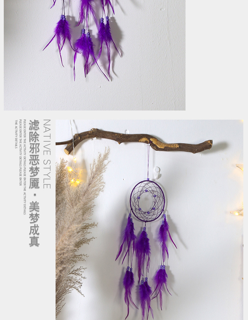 Creative feather dreamcatcher pendants, hand-woven pendants, dreamcatcher decorations and room ornaments are selling well across borders pic 9