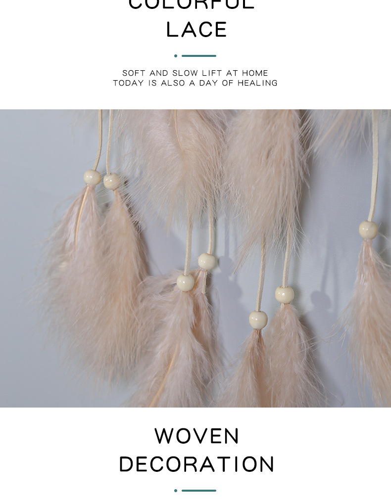Nordic-style brown plush home decoration dreamcatcher pendants, dreamcatcher wind chimes, room decoration hanging ornaments, wall decorations pic 4