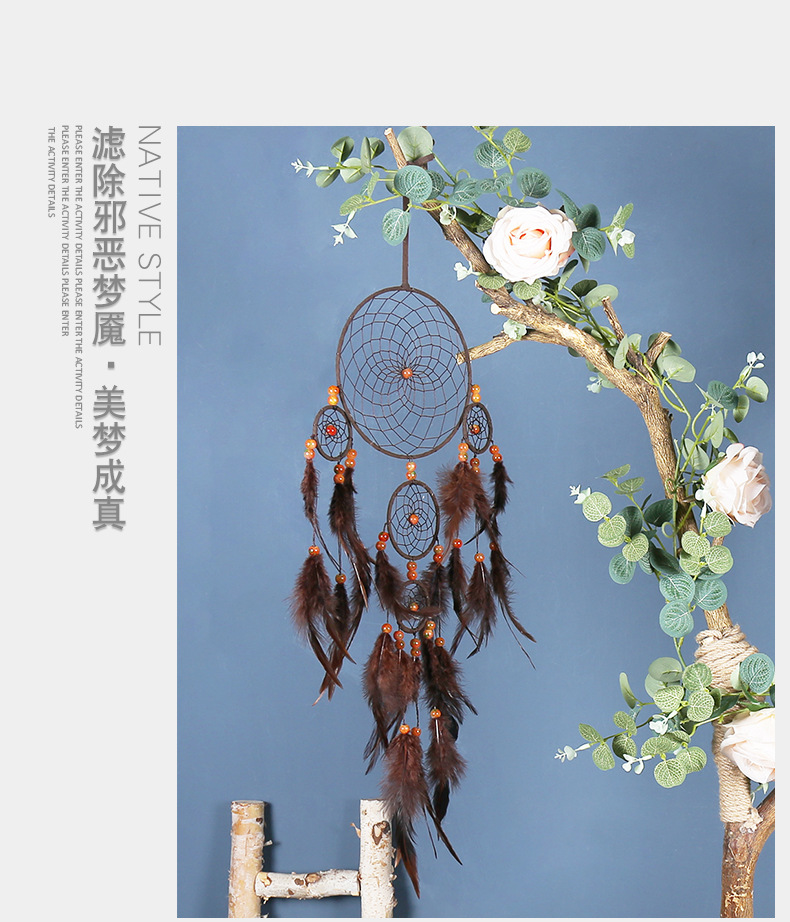Indian retro style home decoration dreamcatcher pendants, five-ring dreamcatcher pendants, wholesale dreamcatcher pic 8
