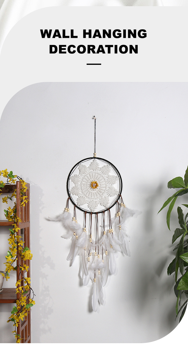 Ins-style wall hanging and decoration dreamcatcher, Nordic feather dreamcatcher, home decoration wall hanging and decoration dreamcatcher pic 3