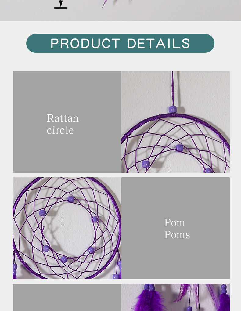 Creative feather dreamcatcher pendants, hand-woven pendants, dreamcatcher decorations and room ornaments are selling well across borders pic 7