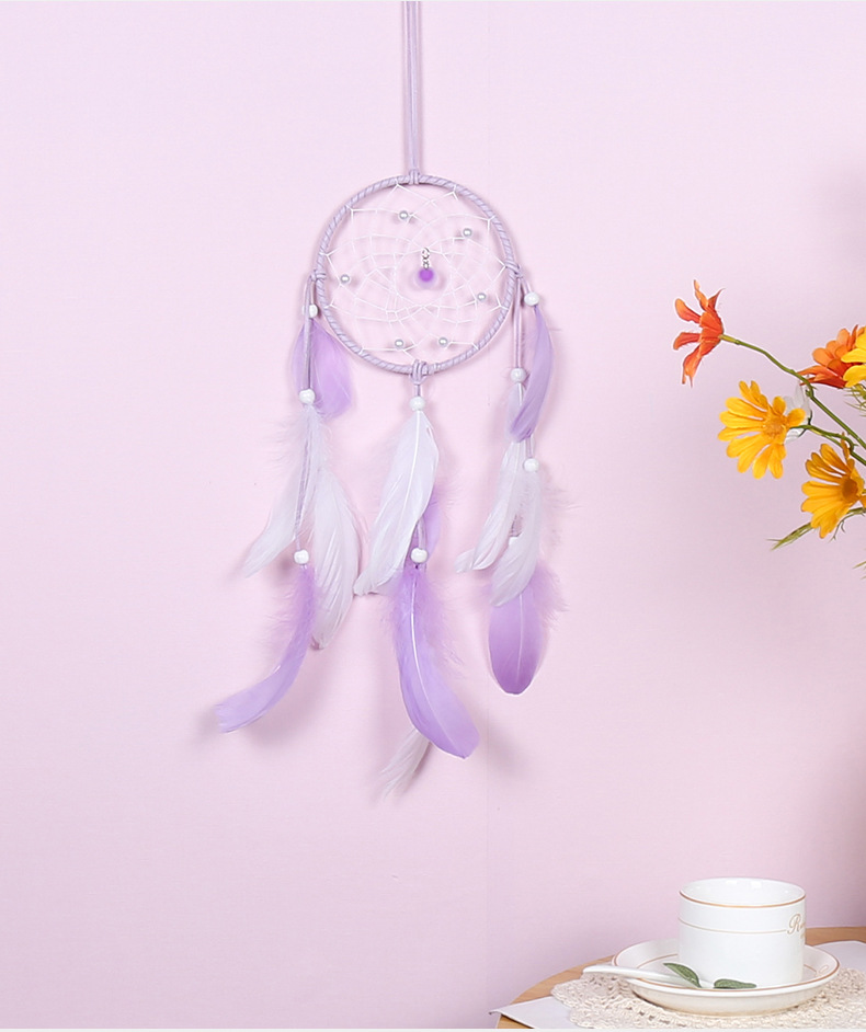 Simple decorative dream catcher pendants, feather pendants, hand-woven feather dream catcher ornaments, cross-border hot sales wholesale pic 2