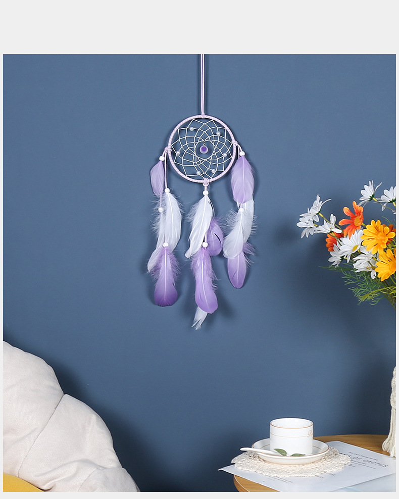 Simple decorative dream catcher pendants, feather pendants, hand-woven feather dream catcher ornaments, cross-border hot sales wholesale pic 13