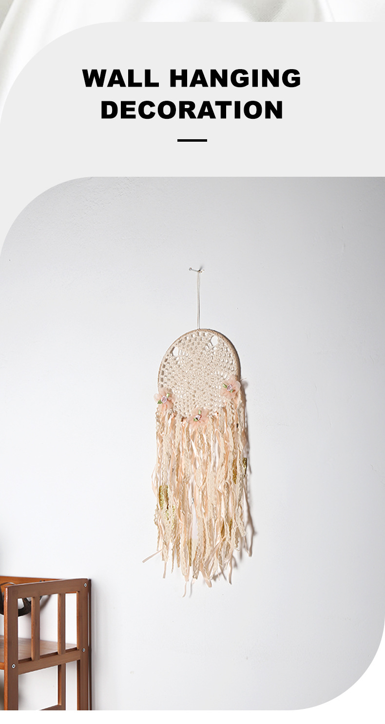 Bohemian-style dream catcher with three flowers, home decoration dream catcher, wall hanging, wall decoration, and dream catcher pendant pic 3