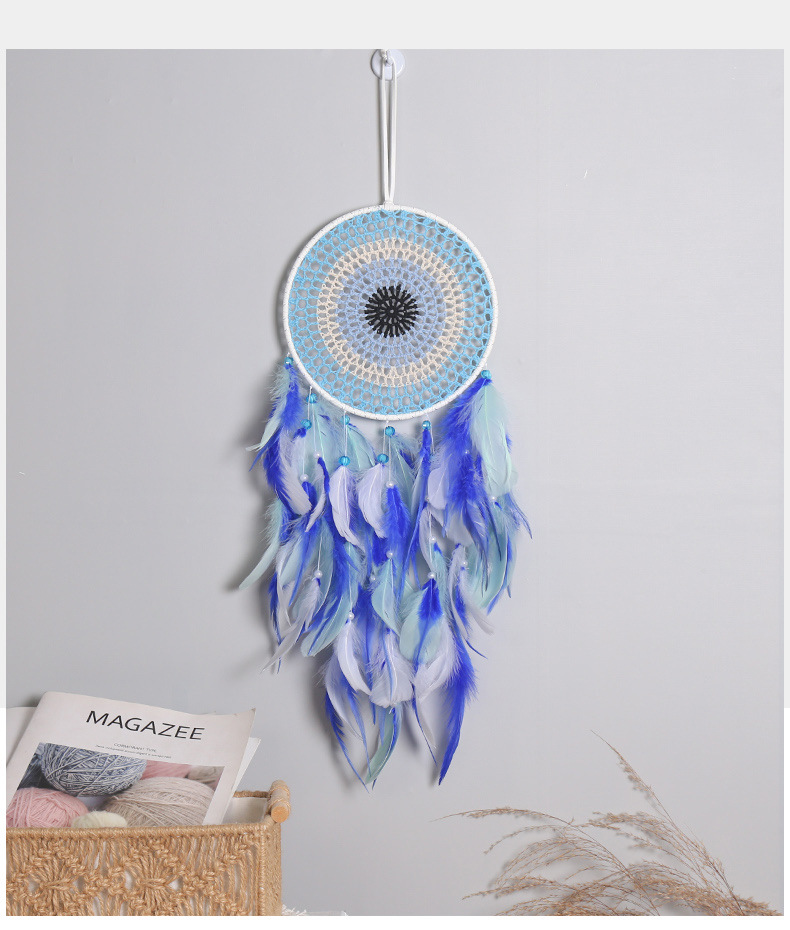 Factory direct sales of fresh and creative blue dreamcatcher room decoration pendants, dreamcatcher pendants, decorative pendants pic 11