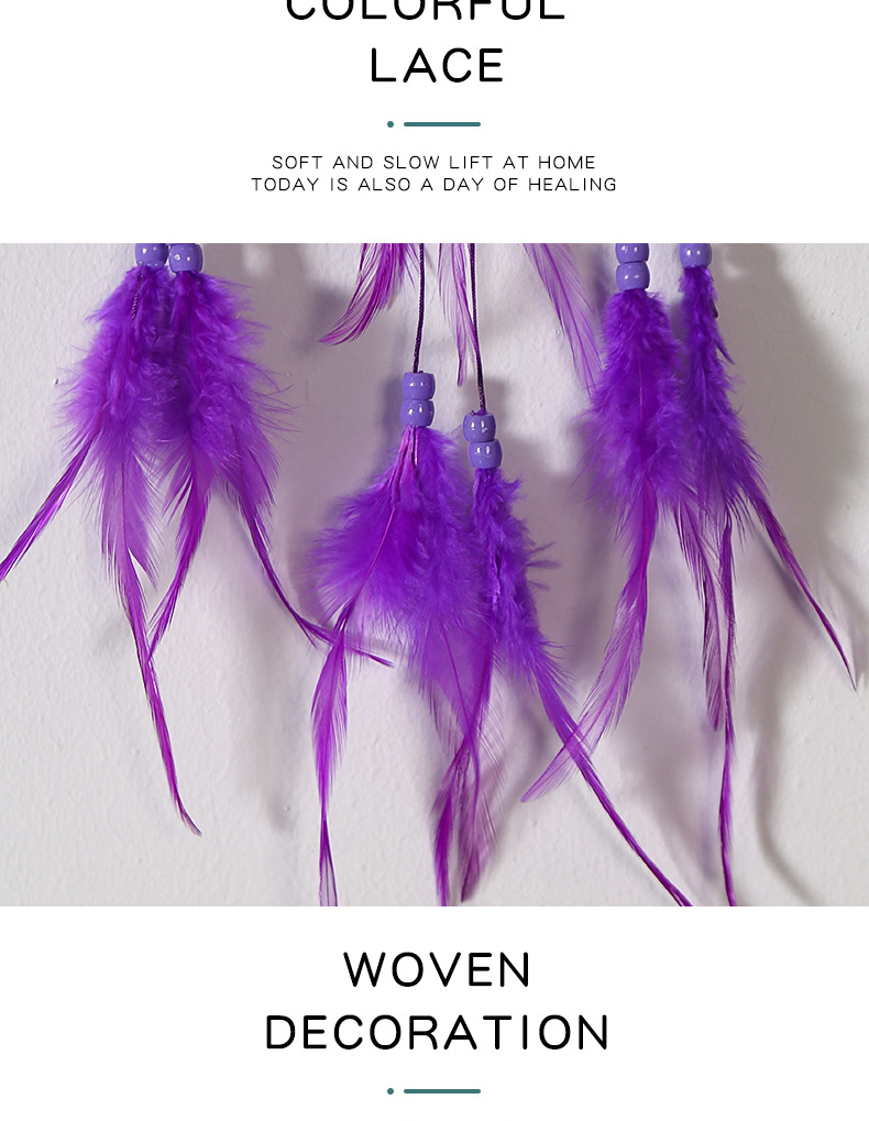 Creative feather dreamcatcher pendants, hand-woven pendants, dreamcatcher decorations and room ornaments are selling well across borders pic 4