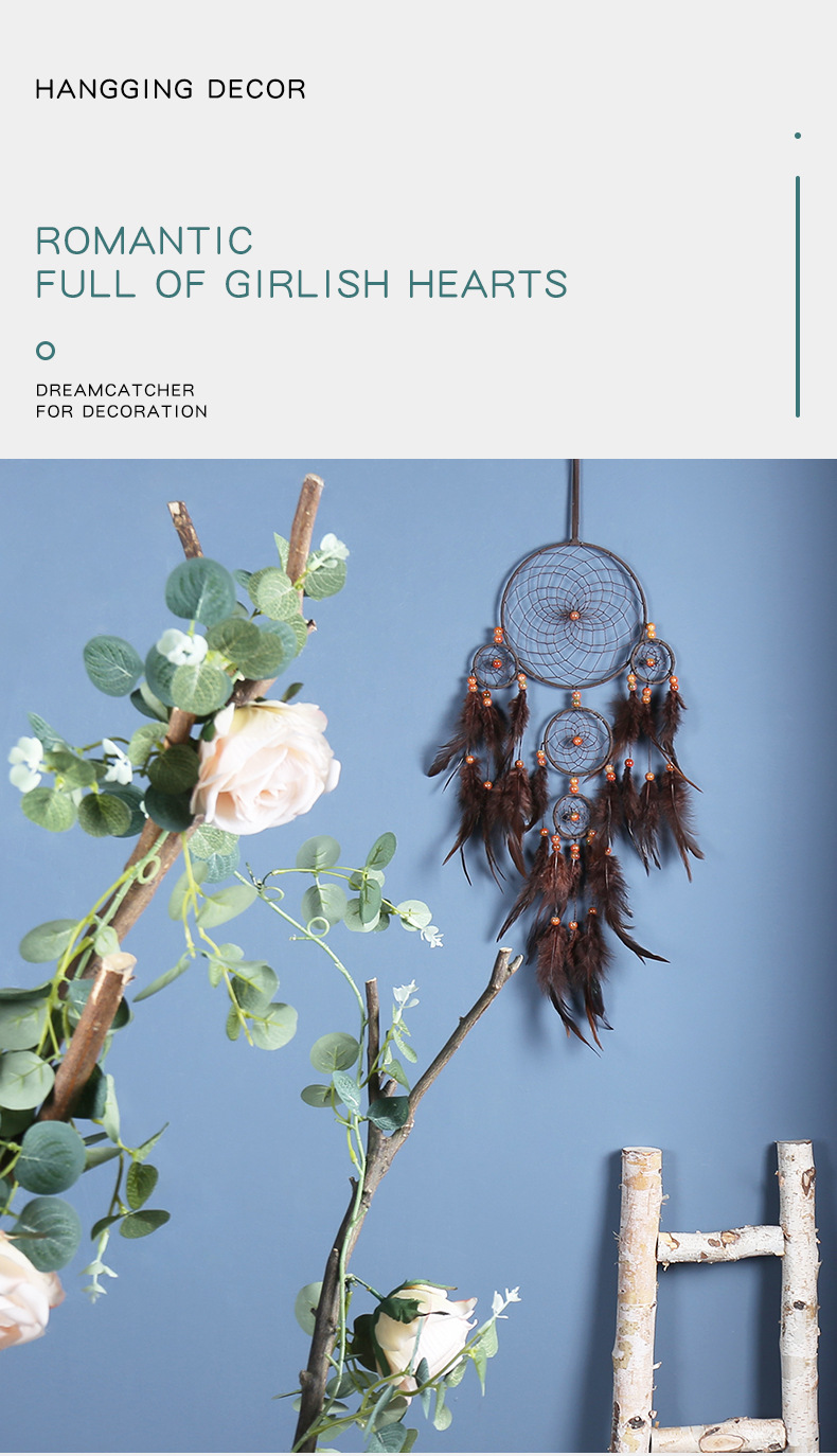 Indian retro style home decoration dreamcatcher pendants, five-ring dreamcatcher pendants, wholesale dreamcatcher pic 1