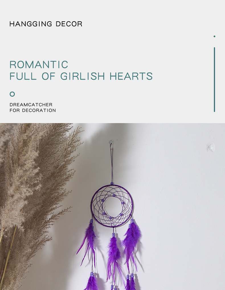 Creative feather dreamcatcher pendants, hand-woven pendants, dreamcatcher decorations and room ornaments are selling well across borders pic 1