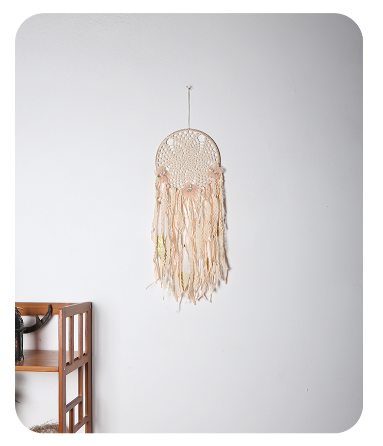 Bohemian-style dream catcher with three flowers, home decoration dream catcher, wall hanging, wall decoration, and dream catcher pendant pic 7