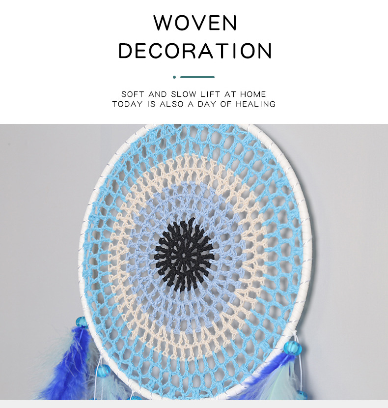 Factory direct sales of fresh and creative blue dreamcatcher room decoration pendants, dreamcatcher pendants, decorative pendants pic 6