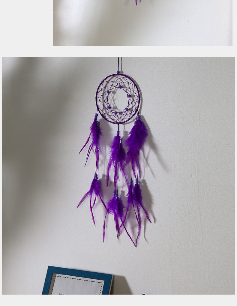 Creative feather dreamcatcher pendants, hand-woven pendants, dreamcatcher decorations and room ornaments are selling well across borders pic 10