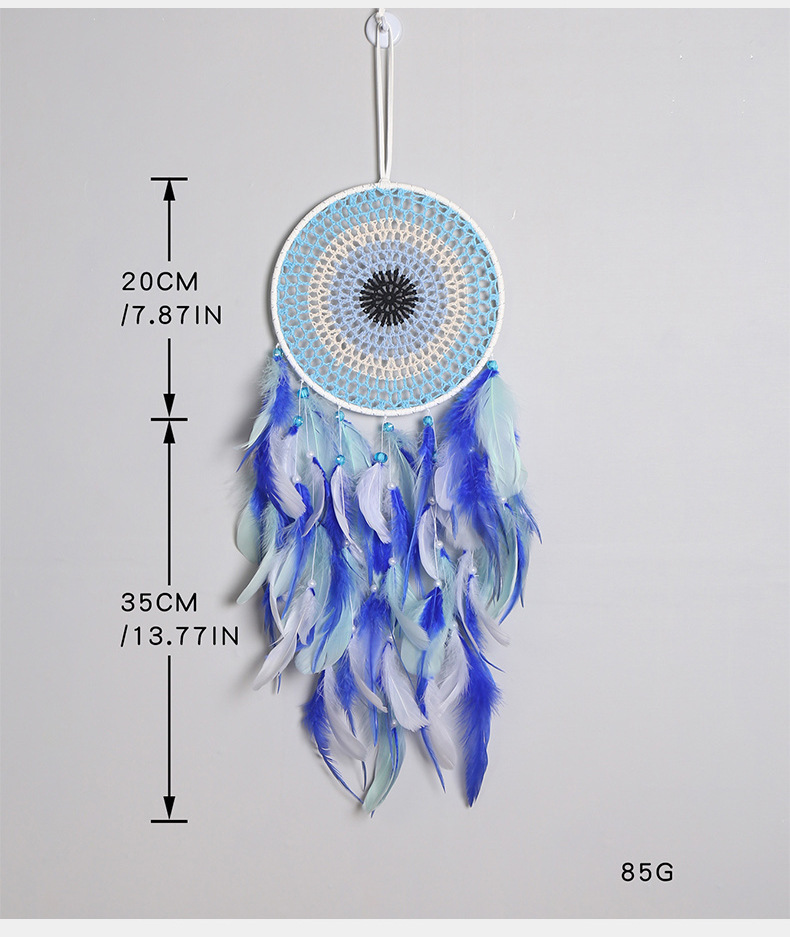 Factory direct sales of fresh and creative blue dreamcatcher room decoration pendants, dreamcatcher pendants, decorative pendants pic 8