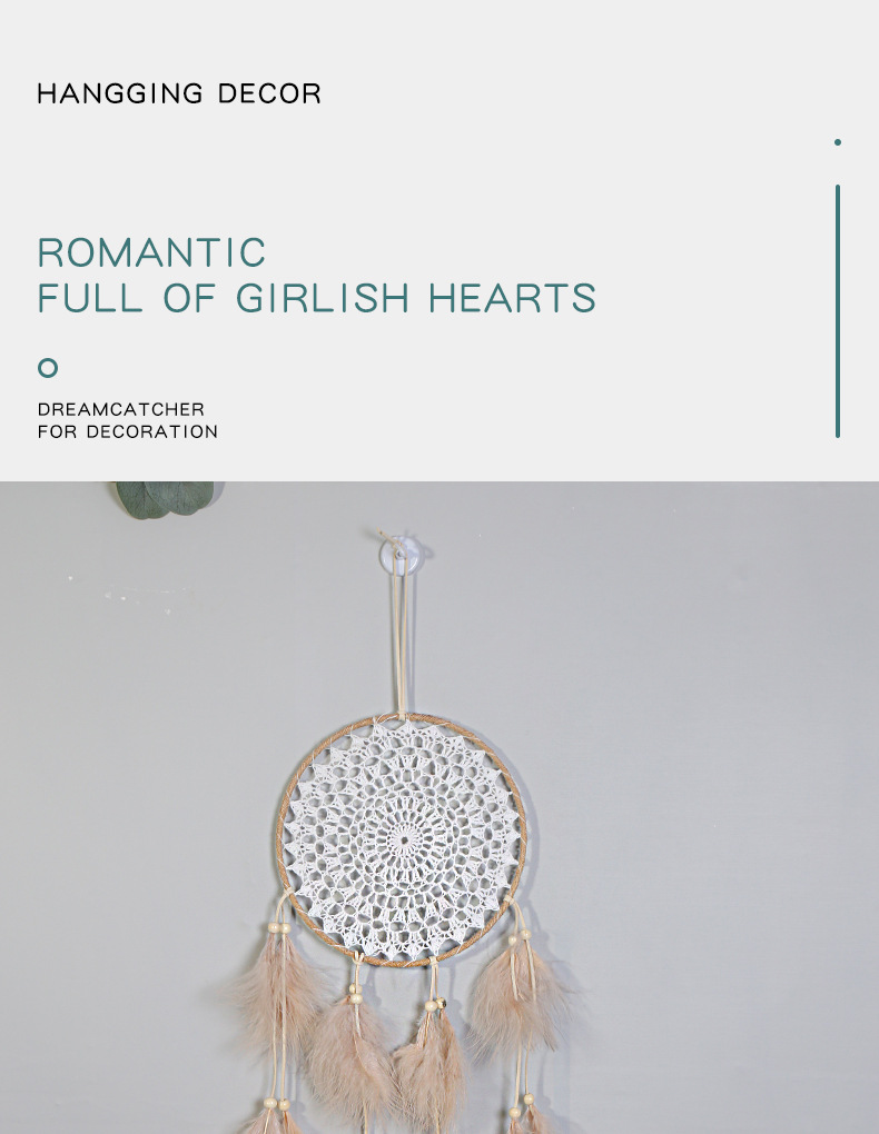Nordic-style brown plush home decoration dreamcatcher pendants, dreamcatcher wind chimes, room decoration hanging ornaments, wall decorations pic 1