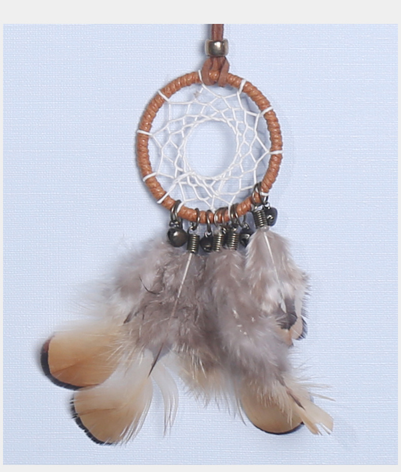 Retro-style car hanging piece, wind chime dream catcher, dream catcher pendant, bell feather dream catcher pendant pic 10