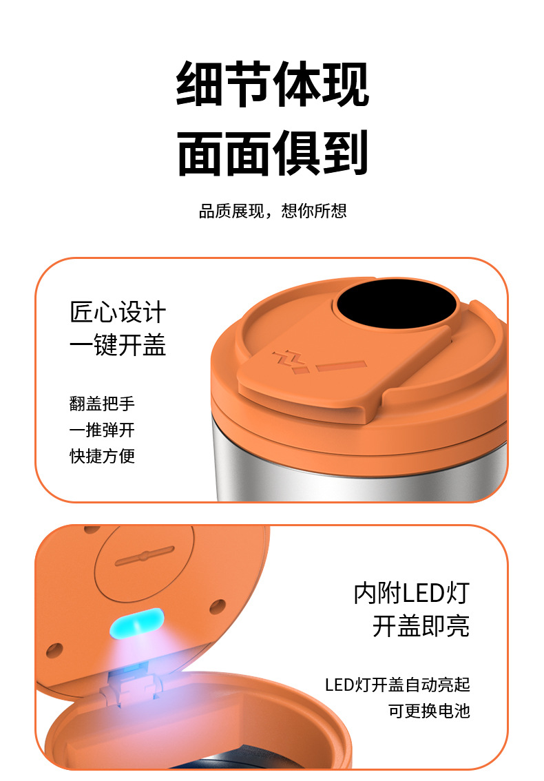 汽车用品车载烟灰缸高端大气上档次汽车内饰带盖高级感咖啡杯款详情6