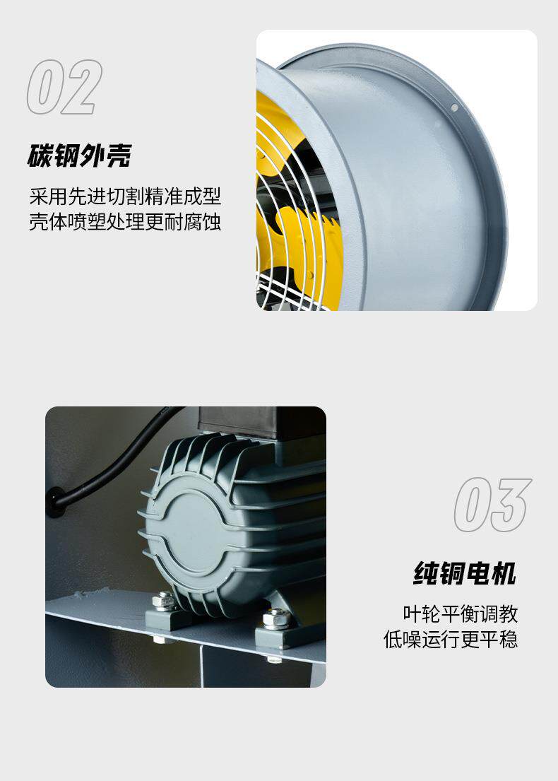 Axial flow fan, 220V duct ventilator, industrial plant exhaust fan, kitchen exhaust fan, powerful suction, 380V pic 10