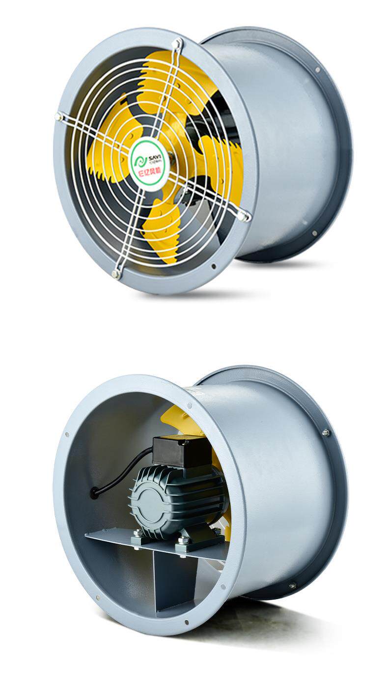 Axial flow fan, 220V duct ventilator, industrial plant exhaust fan, kitchen exhaust fan, powerful suction, 380V pic 12