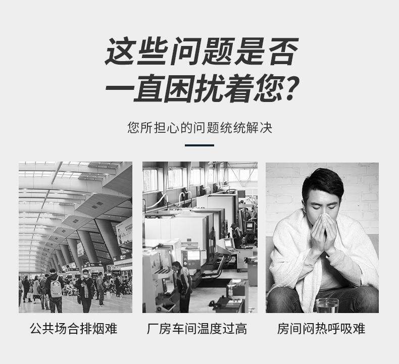 Axial flow fan, 220V duct ventilator, industrial plant exhaust fan, kitchen exhaust fan, powerful suction, 380V pic 4