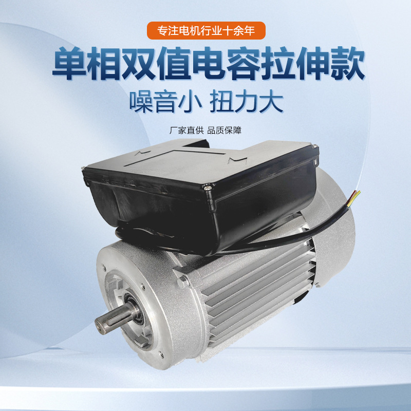 Single-phase aluminum shell double capacitor stretch type customized boiler fan oven equipment matching pure copper new material motor pic 2