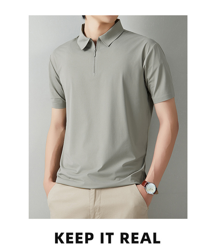 2026 los hombres de verano casual versátil disan arrugas rápido seco sin marcas cremallera polo ropa de trabajo se puede imprimir logo solapa pic 20
