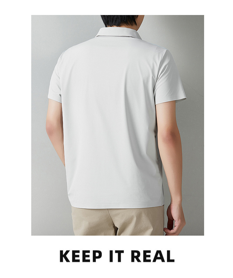2026 los hombres de verano casual versátil disan arrugas rápido seco sin marcas cremallera polo ropa de trabajo se puede imprimir logo solapa pic 14