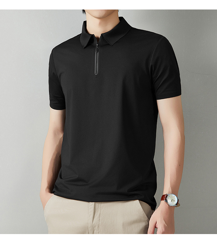 2026 los hombres de verano casual versátil disan arrugas rápido seco sin marcas cremallera polo ropa de trabajo se puede imprimir logo solapa pic 26