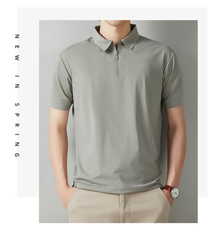 2026 los hombres de verano casual versátil disan arrugas rápido seco sin marcas cremallera polo ropa de trabajo se puede imprimir logo solapa pic 19