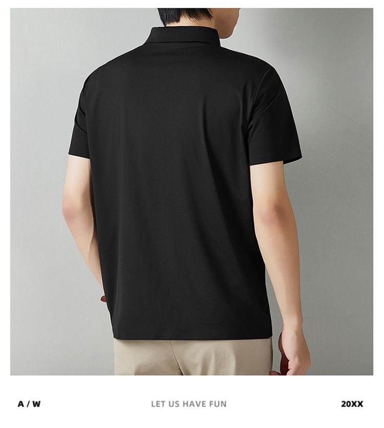 2026 los hombres de verano casual versátil disan arrugas rápido seco sin marcas cremallera polo ropa de trabajo se puede imprimir logo solapa pic 28