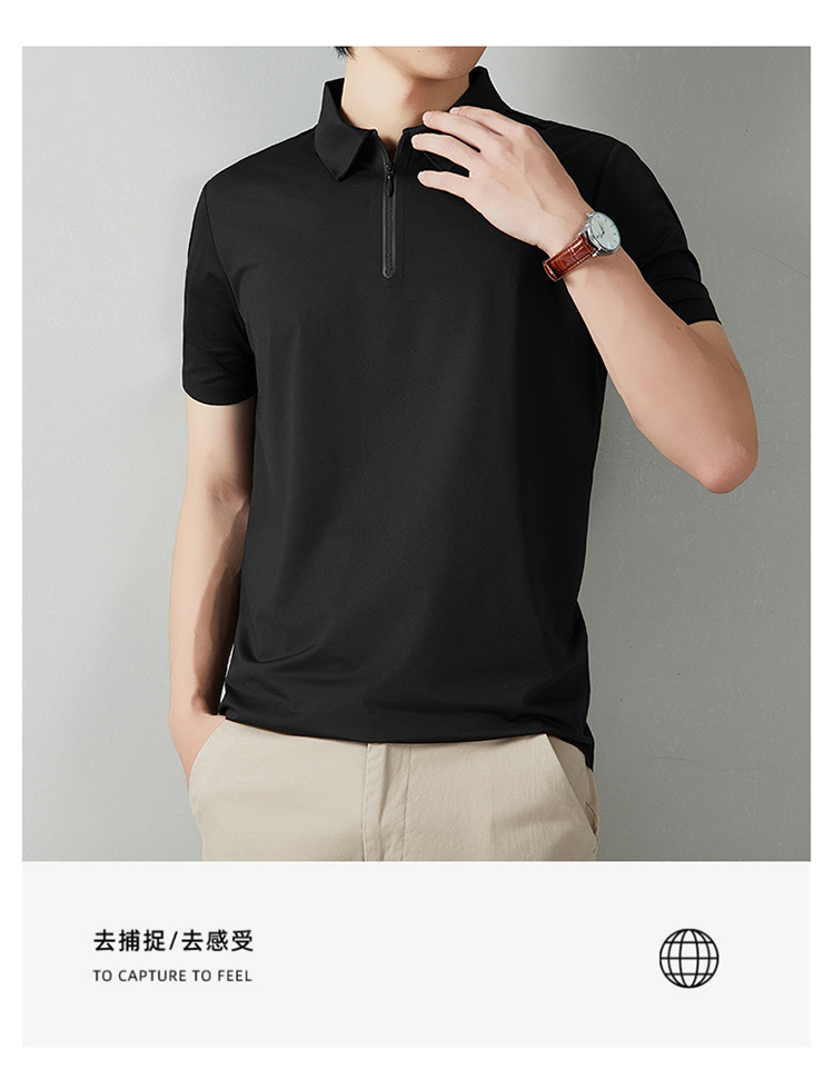 2026 los hombres de verano casual versátil disan arrugas rápido seco sin marcas cremallera polo ropa de trabajo se puede imprimir logo solapa pic 27