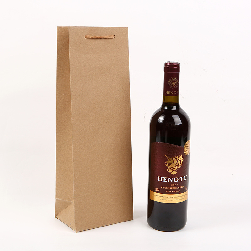 Single wine bag, special gift packaging bag for souvenirs. Paper bags are available. Simple and elegant gift box packaging for festival souvenirs pic 7