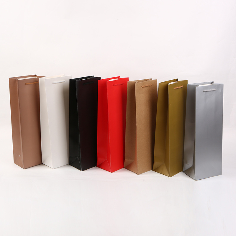 Single wine bag, special gift packaging bag for souvenirs. Paper bags are available. Simple and elegant gift box packaging for festival souvenirs pic 4