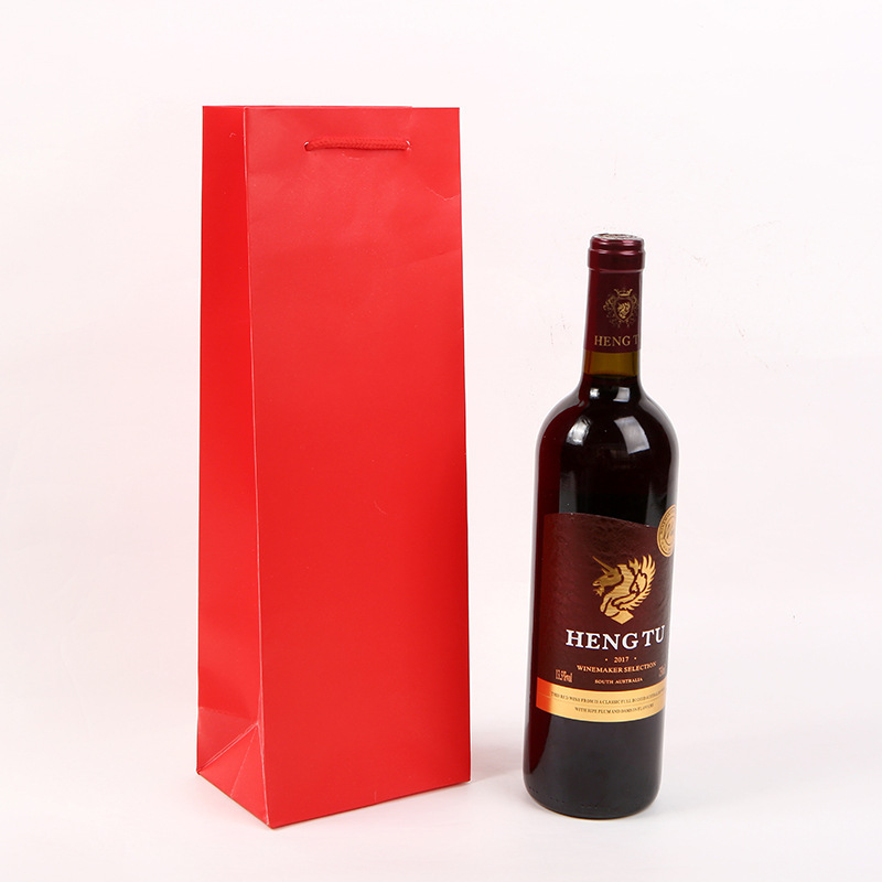 Single wine bag, special gift packaging bag for souvenirs. Paper bags are available. Simple and elegant gift box packaging for festival souvenirs pic 3