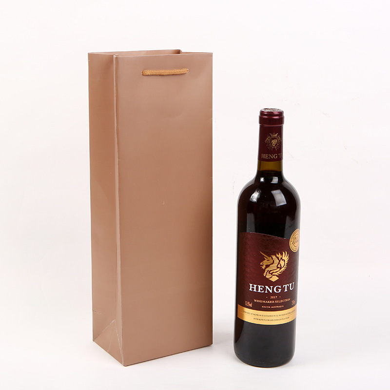 Single wine bag, special gift packaging bag for souvenirs. Paper bags are available. Simple and elegant gift box packaging for festival souvenirs pic 8