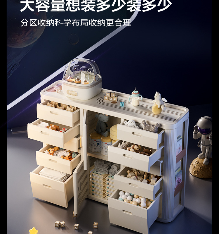 儿童玩具收纳架落地家用婴儿用品喂养台收纳柜宝宝置物塑料收纳柜详情4