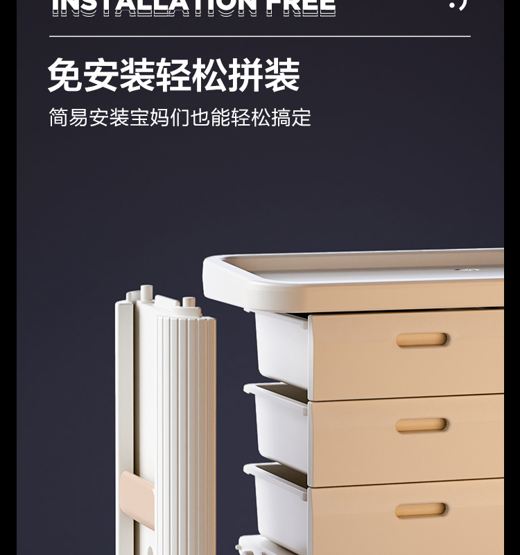 儿童玩具收纳架落地家用婴儿用品喂养台收纳柜宝宝置物塑料收纳柜详情18