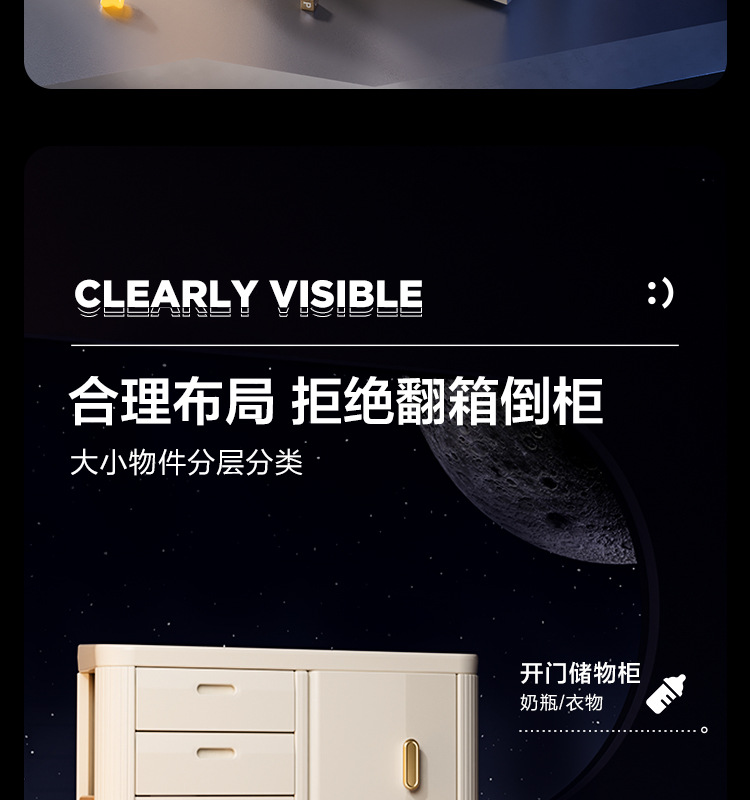 儿童玩具收纳架落地家用婴儿用品喂养台收纳柜宝宝置物塑料收纳柜详情5