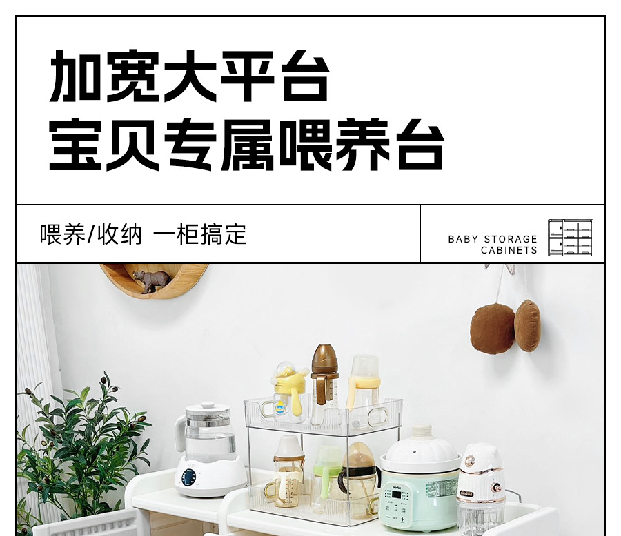 儿童收纳架落地家用婴儿用品喂养台收纳柜宝宝置物整理箱储物玩具置物架折叠收纳柜详情11