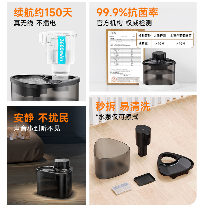 Silent upgraded vertical water dispenser, household countertop cold and hot direct drinking machine pic 3