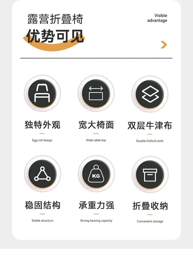 高承重户外折叠椅休闲导演凳多功能钓鱼折叠椅椅户外椅子带小桌详情2