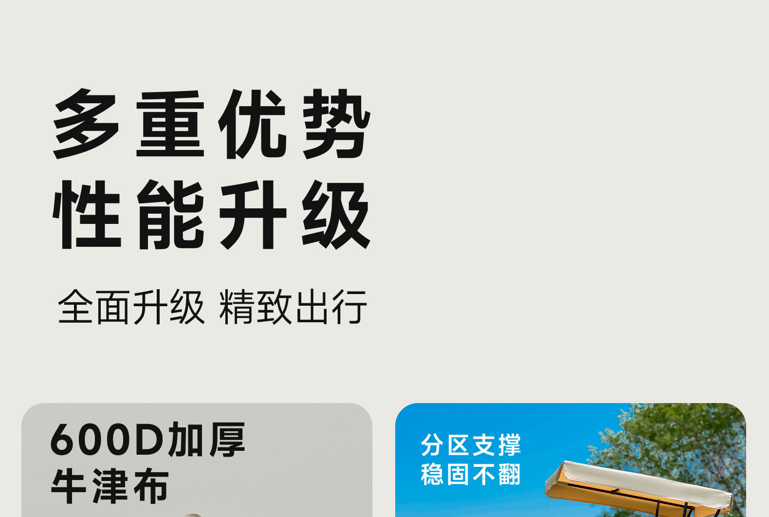 户外带伞折叠椅高背月亮椅遮阳带顶棚便携式钓鱼露营沙滩椅子详情3