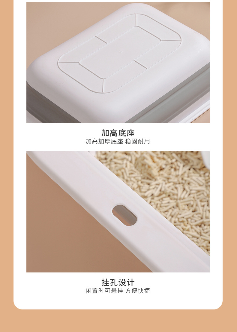Wholesale of new semi-enclosed folding cat litter boxes, extra-large anti-splash cleaning cat supplies pic 13