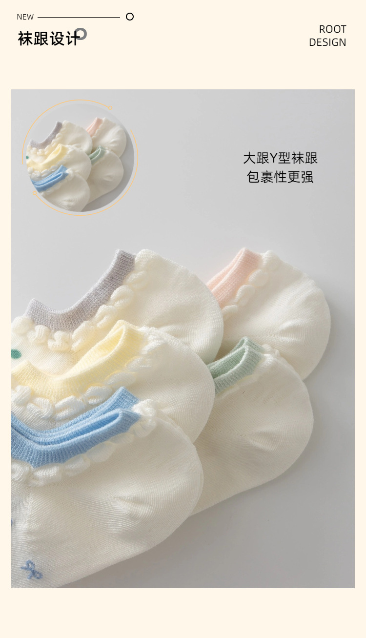 Fresh and light boat socks for spring and summer, thin, breathable, mesh, cute lace, short tube, shallow mouth socks, Japanese summer short socks pic 10