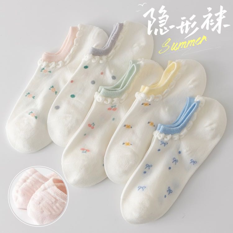 Fresh and light boat socks for spring and summer, thin, breathable, mesh, cute lace, short tube, shallow mouth socks, Japanese summer short socks pic 13