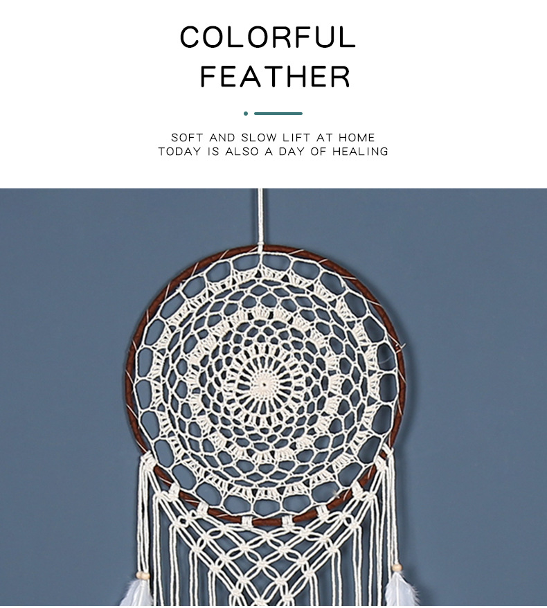 ins Bohemian-style hand-woven hook flower dream catcher pendant decoration Dream catcher homestay Dream catcher pendant pic 4