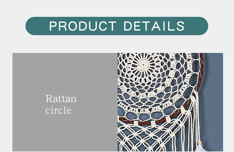 ins Bohemian-style hand-woven hook flower dream catcher pendant decoration Dream catcher homestay Dream catcher pendant pic 8