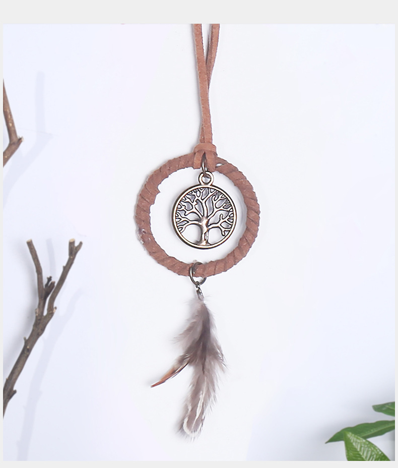 Retro life tree car pendant dream catcher, brown feather dream catcher pendant Dream catcher, wind chime pic 10