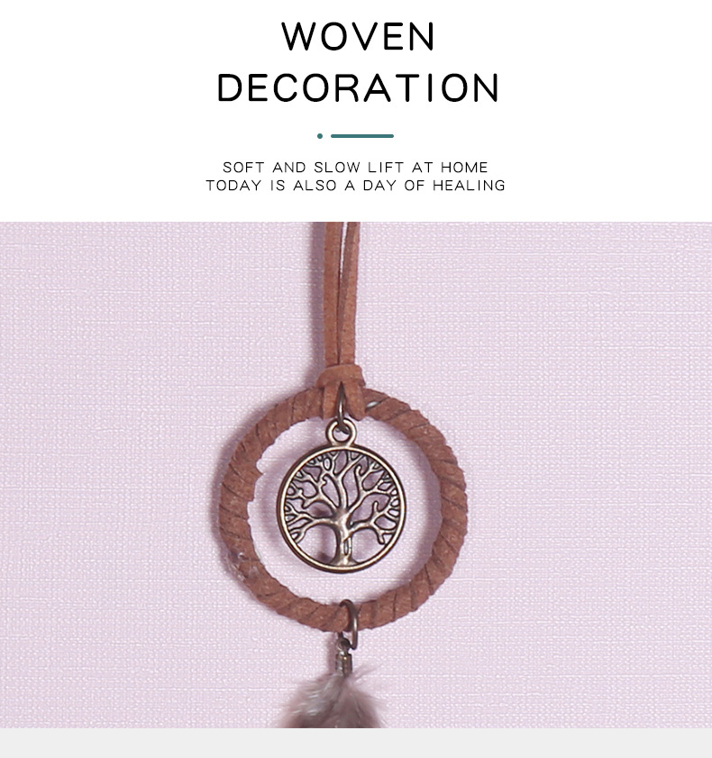 Retro life tree car pendant dream catcher, brown feather dream catcher pendant Dream catcher, wind chime pic 5
