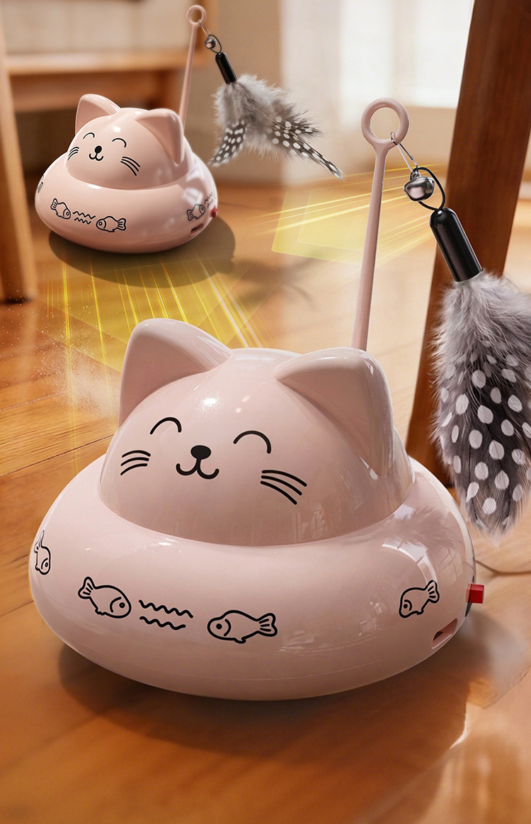 跨境智能逗猫玩具猫咪玩具猫玩具自嗨解闷懒人逗猫棒羽毛猫猫玩具详情6