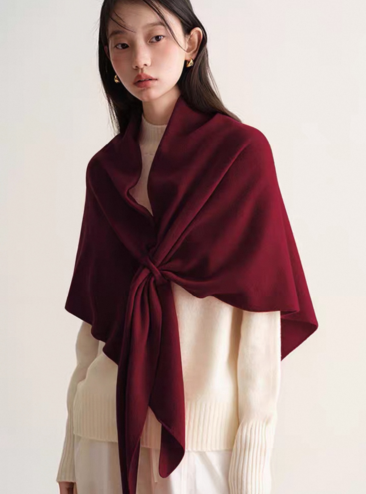 Wholesale of new cross-border export ready-made scarves in plain triangular shawls through e-commerce live streaming supply chain pic 2