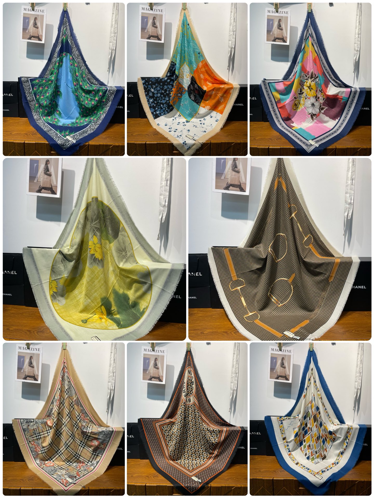 New cross-border export cash on delivery fashionable classic velvet printed square scarves, e-commerce live-streaming scarf wholesale supply chain pic 5